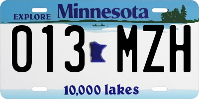 MN license plate 013MZH