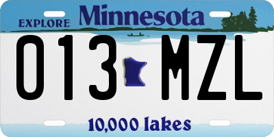 MN license plate 013MZL