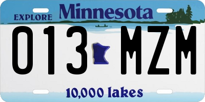MN license plate 013MZM