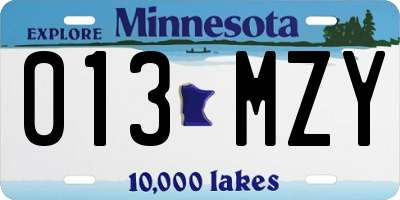 MN license plate 013MZY