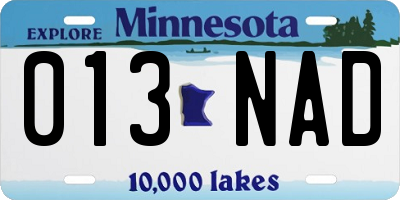 MN license plate 013NAD