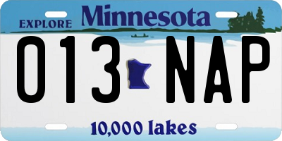 MN license plate 013NAP