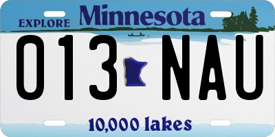 MN license plate 013NAU