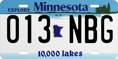 MN license plate 013NBG