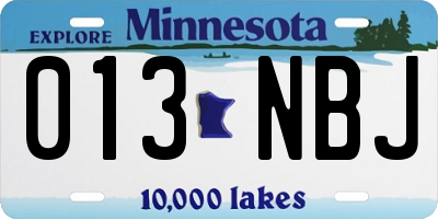 MN license plate 013NBJ