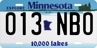MN license plate 013NBO