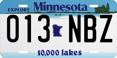 MN license plate 013NBZ