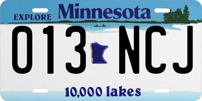 MN license plate 013NCJ