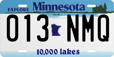 MN license plate 013NMQ