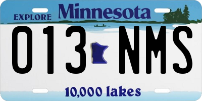 MN license plate 013NMS