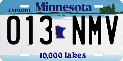 MN license plate 013NMV