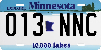 MN license plate 013NNC