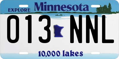 MN license plate 013NNL