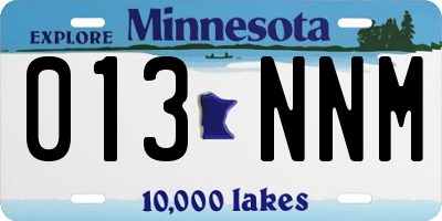 MN license plate 013NNM
