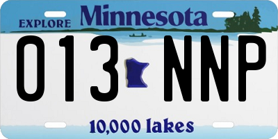 MN license plate 013NNP