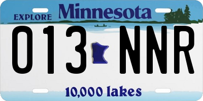 MN license plate 013NNR