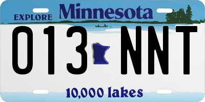 MN license plate 013NNT