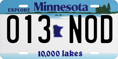 MN license plate 013NOD