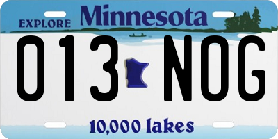 MN license plate 013NOG