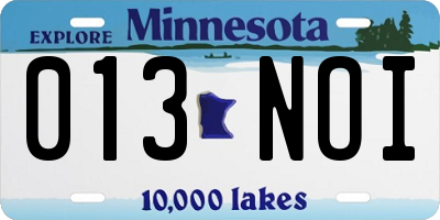 MN license plate 013NOI