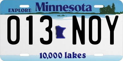 MN license plate 013NOY