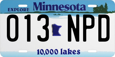 MN license plate 013NPD