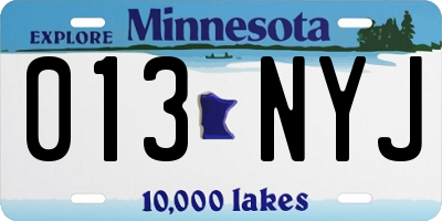MN license plate 013NYJ