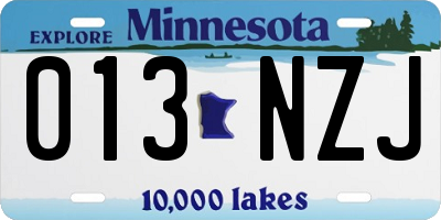 MN license plate 013NZJ
