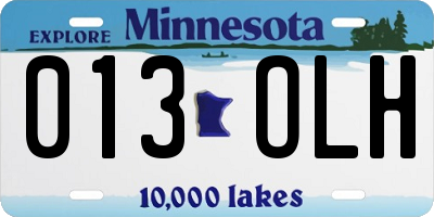 MN license plate 013OLH