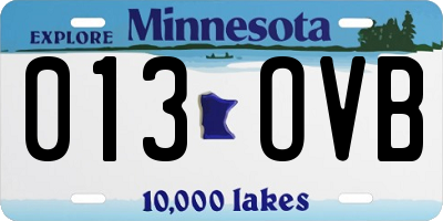 MN license plate 013OVB