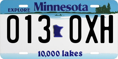MN license plate 013OXH
