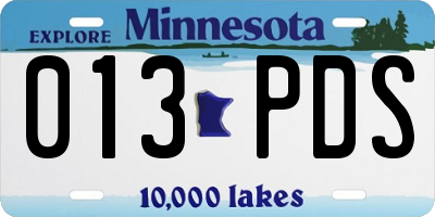 MN license plate 013PDS