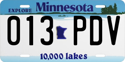 MN license plate 013PDV