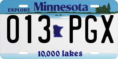 MN license plate 013PGX