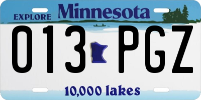 MN license plate 013PGZ