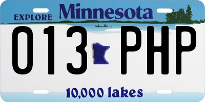 MN license plate 013PHP