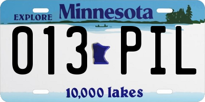 MN license plate 013PIL