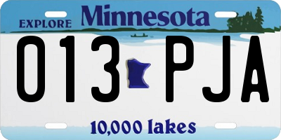 MN license plate 013PJA