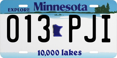 MN license plate 013PJI