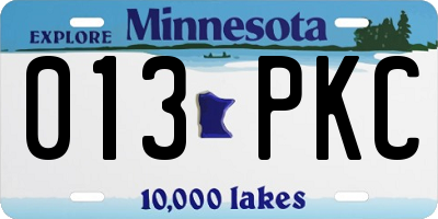 MN license plate 013PKC