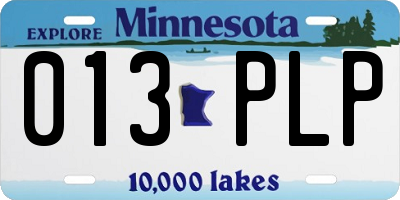 MN license plate 013PLP