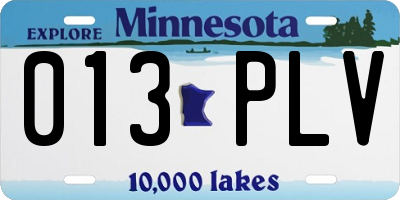 MN license plate 013PLV
