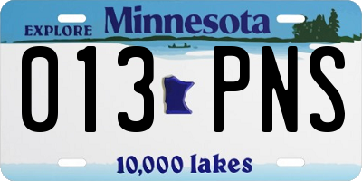 MN license plate 013PNS