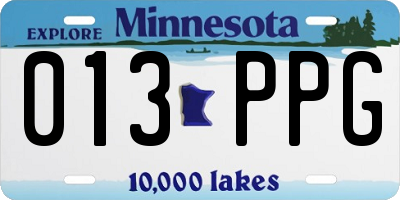 MN license plate 013PPG