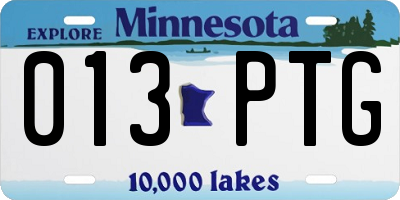 MN license plate 013PTG