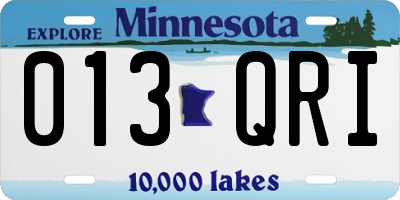 MN license plate 013QRI