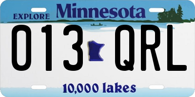 MN license plate 013QRL