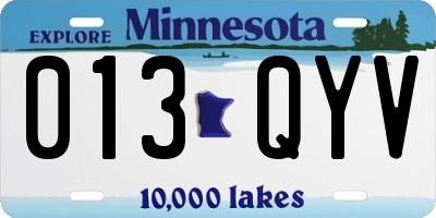 MN license plate 013QYV