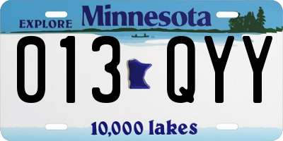 MN license plate 013QYY