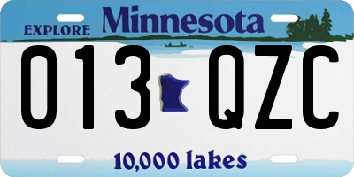 MN license plate 013QZC